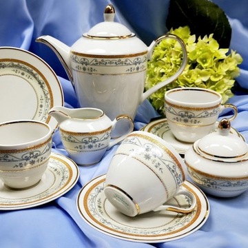 091 SERWIS KAWOWY 12/39 Kanclerz RITA CHODZIEŻ MALCER PORCELANA