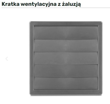 airRoxy Kratka wentylacyjna Z żaluzją 170x170 fi 100 szara