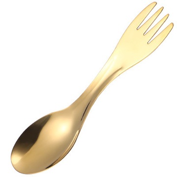 Złoty odkryty Camping piknik tytanowa Spork łyżka