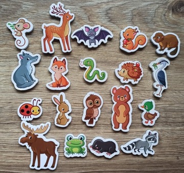 МАГНИТЫ НА ХОЛОДИЛЬНИК ДЛЯ ДЕТЕЙ РАЗВИВАЮЩИЙ НАБОР ЗВЕРИ ПОДАРОК ​​30 ШТ.