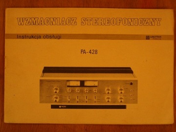 Instrukcja obsługi wzmacniacz PA-428 Unitra Fonica