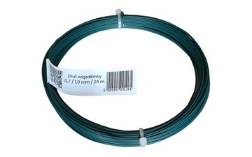 DRUT WIĄZAŁKOWY ocynk+PCV 0,7/1,0mm - 24m ZIELONY