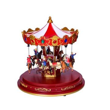 Светодиодная карусель «Рождественская деревня» с лошадками