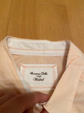 Massimo Dutti pomarańczowa koszula w paski 38 M