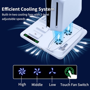 Многофункциональная охлаждающая подставка для консоли PS5 Slim Disc/Digital