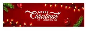NAKLEJKI ŚWIĄTECZNE MERRY CHRISTMAS SZEROKIE 10szt