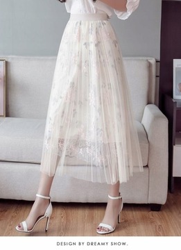 ДЛИННАЯ ЮБКА Из ТЮЛЯ, Оборки, резинка, ЦВЕТА