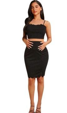 SHEIN KOMPLET CIĄŻOWY CZARNY GŁADKI 40/42 V7A