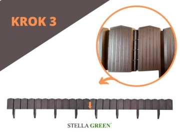 Садовый частокол для газона Stella Green 10 см терракота 3,14 м