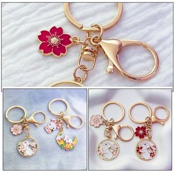 4шт брелок с кроликом и кроликом вишневого цвета