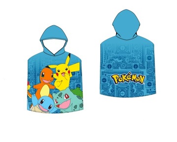 POKEMON ponczo kąpielowe z kapturem 110x55cm