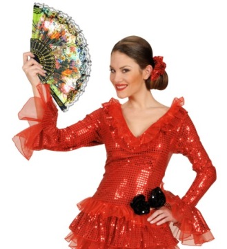 ИСПАНСКИЙ ВЕЕР РАЗЛИЧНЫХ УЗОРОВ ГЕЙША ЭЛЕГАНТНАЯ