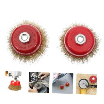 ЛАТУННАЯ ПЕРЕДНЯЯ ПРОВОЛОЧНАЯ ЩЕТКА M14 100 мм ДЛЯ ЛАТУННОЙ ШЛИФРОВКИ