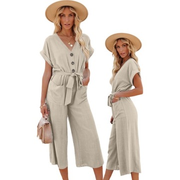 Elegant New Summer Jumpsuit for Women Casual V dekoltem