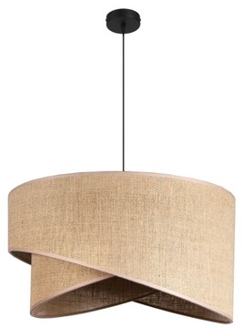 LAMPA WISZĄCA SUFITOWA ŻYRANDOL ABAŻUR JUTA 45cm NOWOCZESNA DUŻA