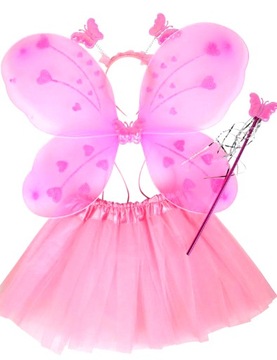 STRÓJ MOTYL MOTYLEK WRÓŻKA RÓŻOWY IMPREZA