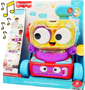 FISHER-PRICE UCZĄCY PRZYJACIEL ROBOT 4w1 EDUKACYJNY W JĘZYKU POLSKIM JEŹDZI