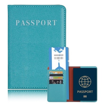 Soporte de pasaporte de cuero PU Delgado,