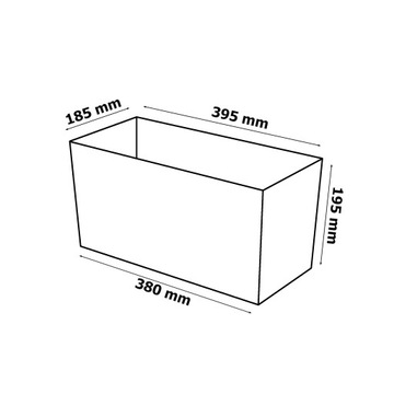 Вставка в балконный ящик, гладкая, 39х19см, антрацит