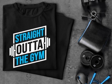 Męski T-shirt bawełniany prezent SIŁOWNIA FITNESS