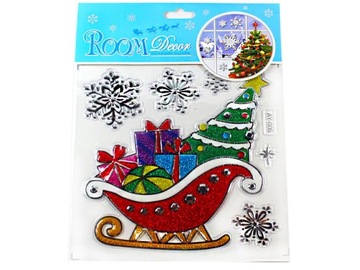 ŚWIĄTECZNA NAKLEJKA NA SZYBĘ OKNO NAKLEJKA WITRAŻ