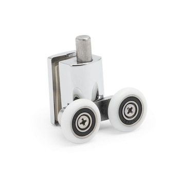 PODWÓJNA METALOWA ROLKA ROLKI DO KABIN PRYSZNICOWYCH DOLNA 23 MM OTWÓR 8MM