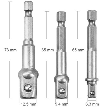 ПЕРЕХОДНИКИ ДЛЯ ОТВЕРТОК СВЕРЛ НАСАДКИ 1/4 3/8 1/2 УСИЛЕННЫЕ 3 EL