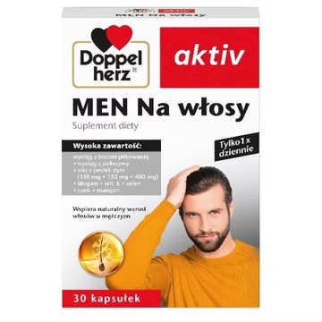Doppelherz aktiv MEN Na włosy, 30 kapsułek