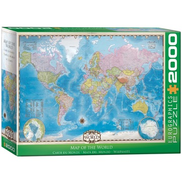 Puzzle 2000 Map of the World 8220-0557 /Eurographi