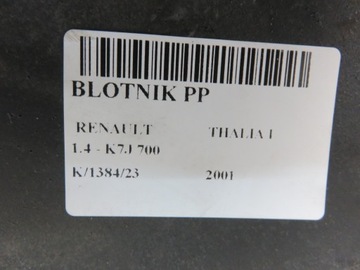 BLATNÍK PRAVÝ PŘEDNÍ RENAULT THALIA I MV632