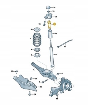 AUDI OE 5Q0 511 357 H VZDÁLENOST GUMOVÉ PÉROVÁNÍ