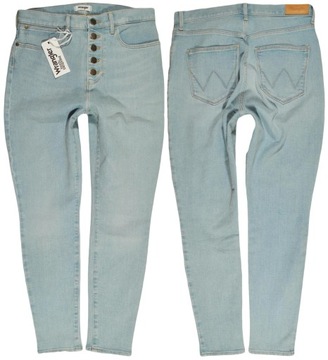 WRANGLER spodnie blue SUPER HIGH SKINNY W28 L32
