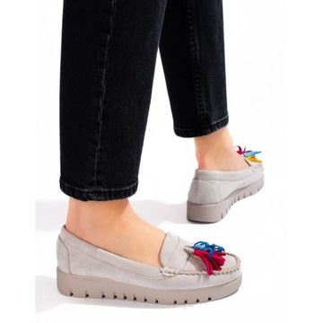 Мокасины Potocki замшевые с бахромой, размер 36.