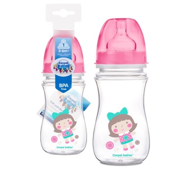 CANPOL BUTELKA SZEROKA ANTYKOLKOWA 240ml TOYS +3m
