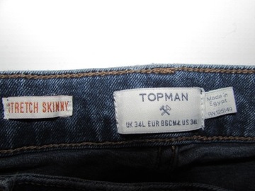 TOPMAN SPODNIE MĘSKIE SKINNY W34 L34