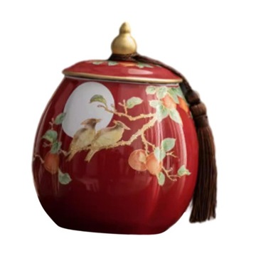 Tea Storage Container Chinese Style Exquisite Smooth Elegant Rich Red