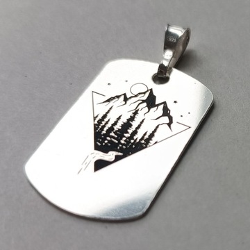 КУЛОН МУЖСКОЙ ЖЕТОН, СЕРЕБРО 925 ПРОБЫ + ГРАВИРОВКА