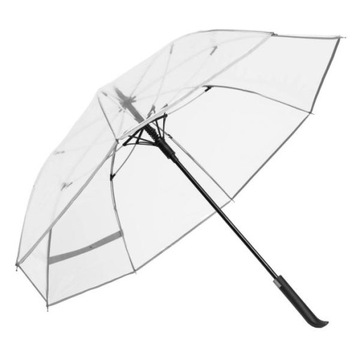 Parasol długi automat transparentny szary VIP