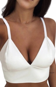 CROP TOP SKÓRA SKÓRZANY BEZ PLECÓW CLASSY SEXY