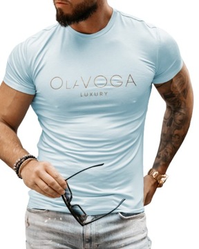 T-shirt męski OLAVOGA HUGO błękit - XL