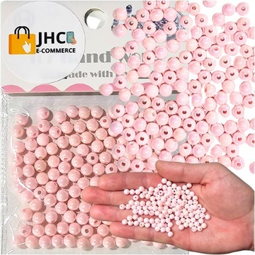 Zestaw do robienia bransoletek KORALIKI korale DIY PEREŁKI PASTELOWE RÓŻOWE