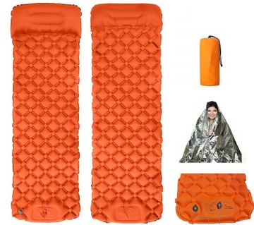 MATA MATERAC TREKKINGOWY Samopompujący POMPKA +KOC