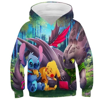 bluza z kapturem Stitch Bluza z wzorem 3D