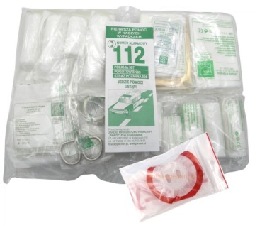 DIN Аптечка первой помощи с загубником и огнетушителем