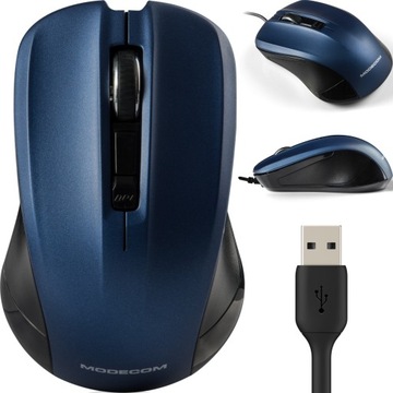 MYSZKA PRZEWODOWA ELEGANCKA USB NA DŁUGIM KABLU 1,8 METRA MODECOM MC-M9.1
