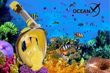 Профессиональная полнолицевая маска для подводного плавания OceanX S/M