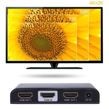 Разветвитель HDMI Techly, 2-портовый, черный