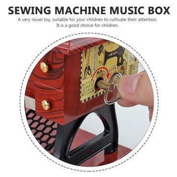 Mechaniczna pozytywka w kształcie maszyny do szycia