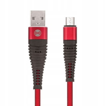 Kabel USB-microUSB typ B TelForceOne 1 m czerwony