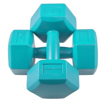Набор гантелей 2х2,5 кг с шестиугольными гирями для домашних упражнений.